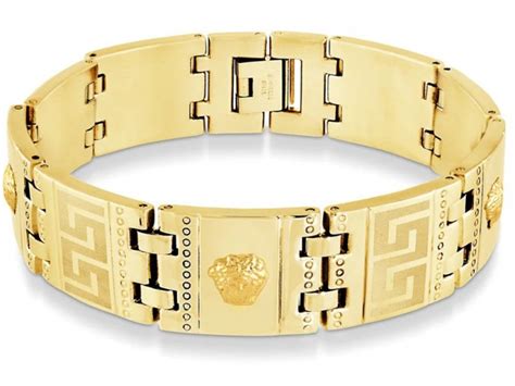 versace 18k gold bracelet|versace medusa bracelet.